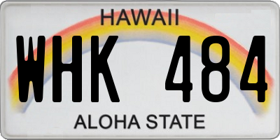 HI license plate WHK484