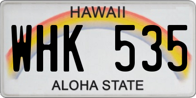 HI license plate WHK535