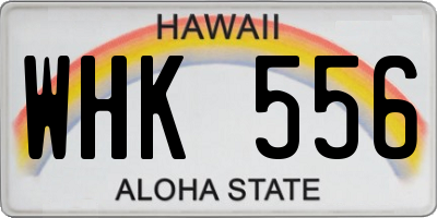 HI license plate WHK556