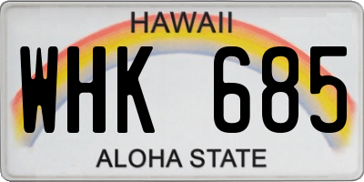 HI license plate WHK685