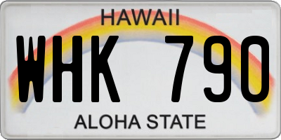 HI license plate WHK790