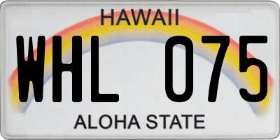HI license plate WHL075