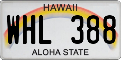 HI license plate WHL388