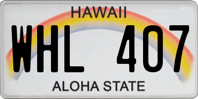 HI license plate WHL407