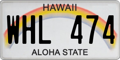 HI license plate WHL474