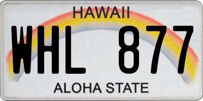 HI license plate WHL877