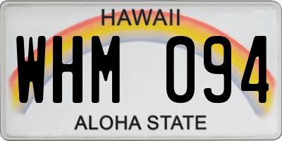 HI license plate WHM094
