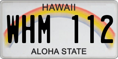 HI license plate WHM112