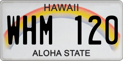 HI license plate WHM120