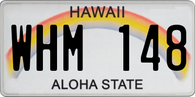 HI license plate WHM148
