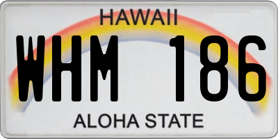 HI license plate WHM186
