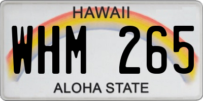 HI license plate WHM265