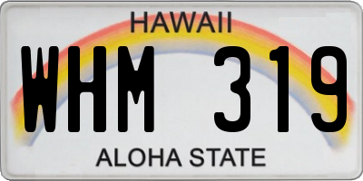 HI license plate WHM319