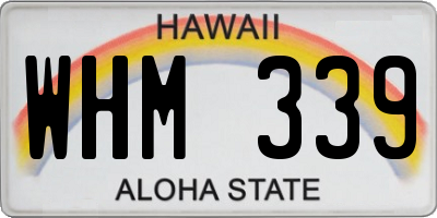 HI license plate WHM339