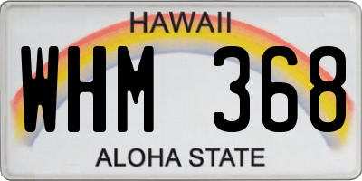 HI license plate WHM368