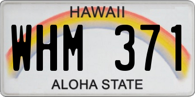 HI license plate WHM371