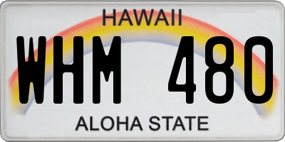 HI license plate WHM480