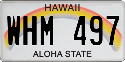 HI license plate WHM497