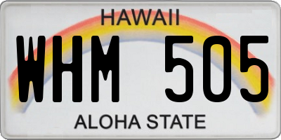 HI license plate WHM505