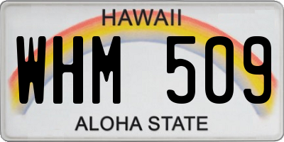 HI license plate WHM509