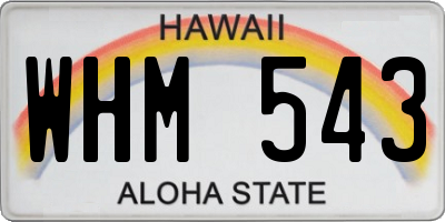 HI license plate WHM543