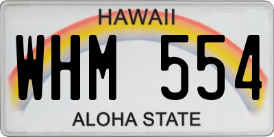 HI license plate WHM554