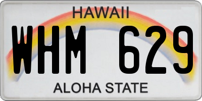 HI license plate WHM629