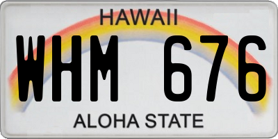 HI license plate WHM676