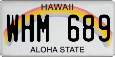 HI license plate WHM689