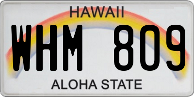 HI license plate WHM809