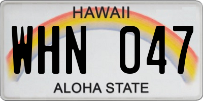 HI license plate WHN047