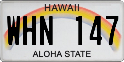 HI license plate WHN147