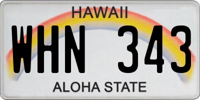 HI license plate WHN343