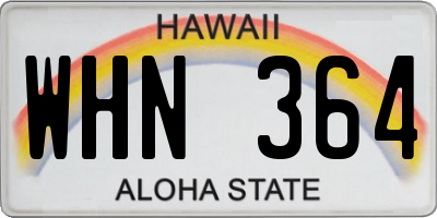 HI license plate WHN364