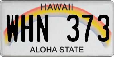 HI license plate WHN373