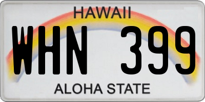 HI license plate WHN399