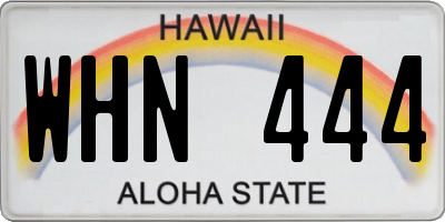 HI license plate WHN444