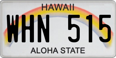 HI license plate WHN515