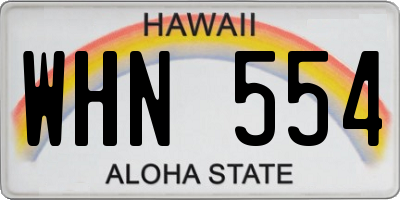 HI license plate WHN554