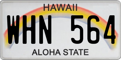 HI license plate WHN564