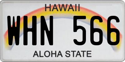 HI license plate WHN566