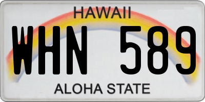 HI license plate WHN589