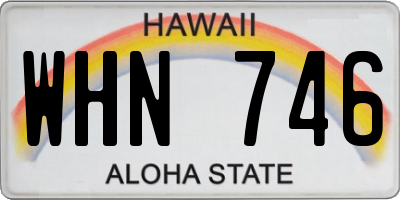 HI license plate WHN746