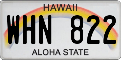 HI license plate WHN822