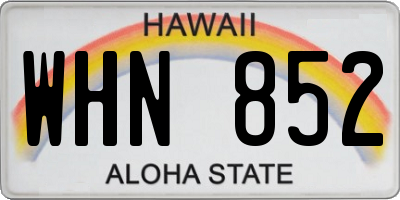 HI license plate WHN852