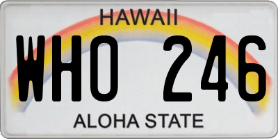 HI license plate WHO246