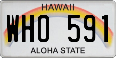 HI license plate WHO591