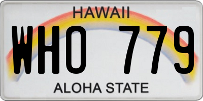 HI license plate WHO779