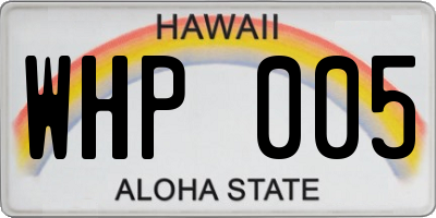 HI license plate WHP005