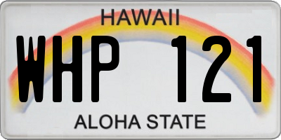HI license plate WHP121